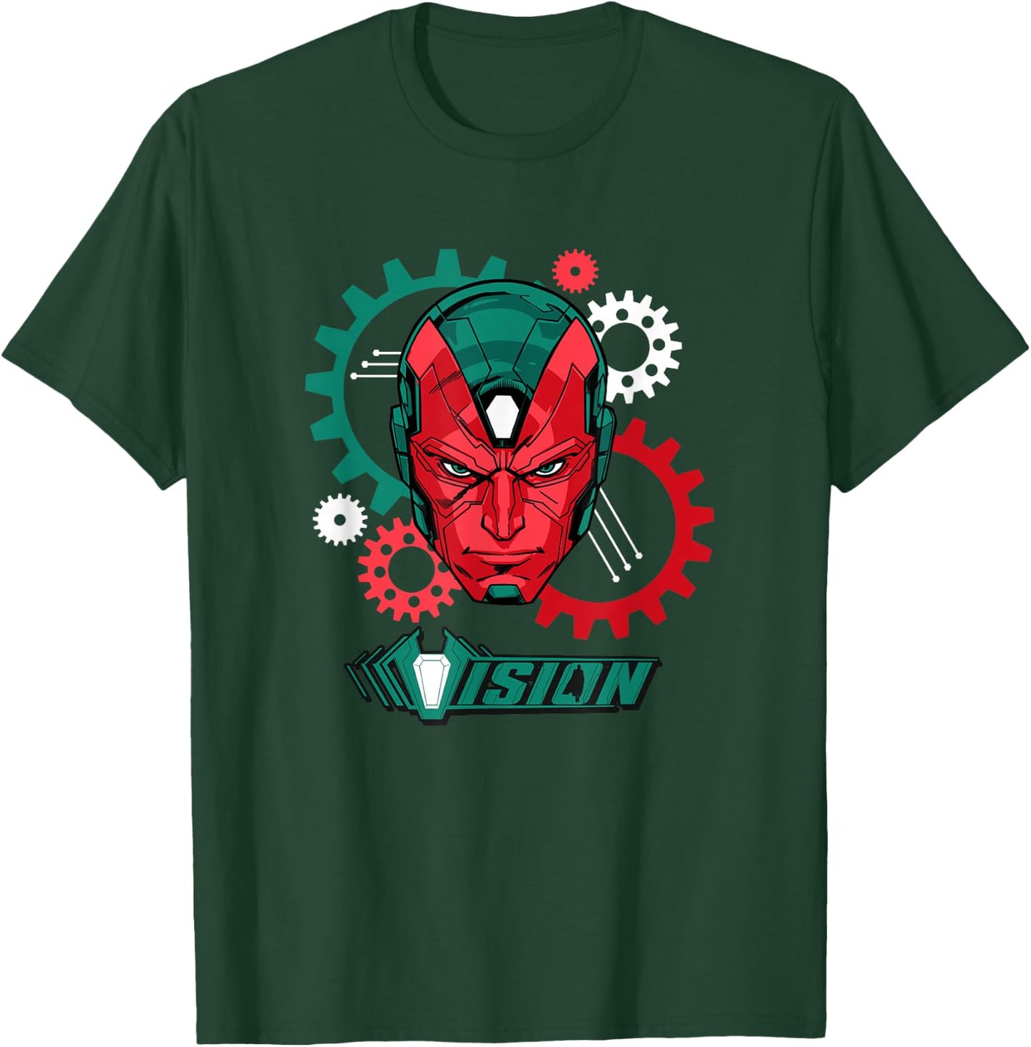 Marvel Comics Retro Classic Vision Mechanical Gears Poster T-Shirt - T-Shirt | Forest