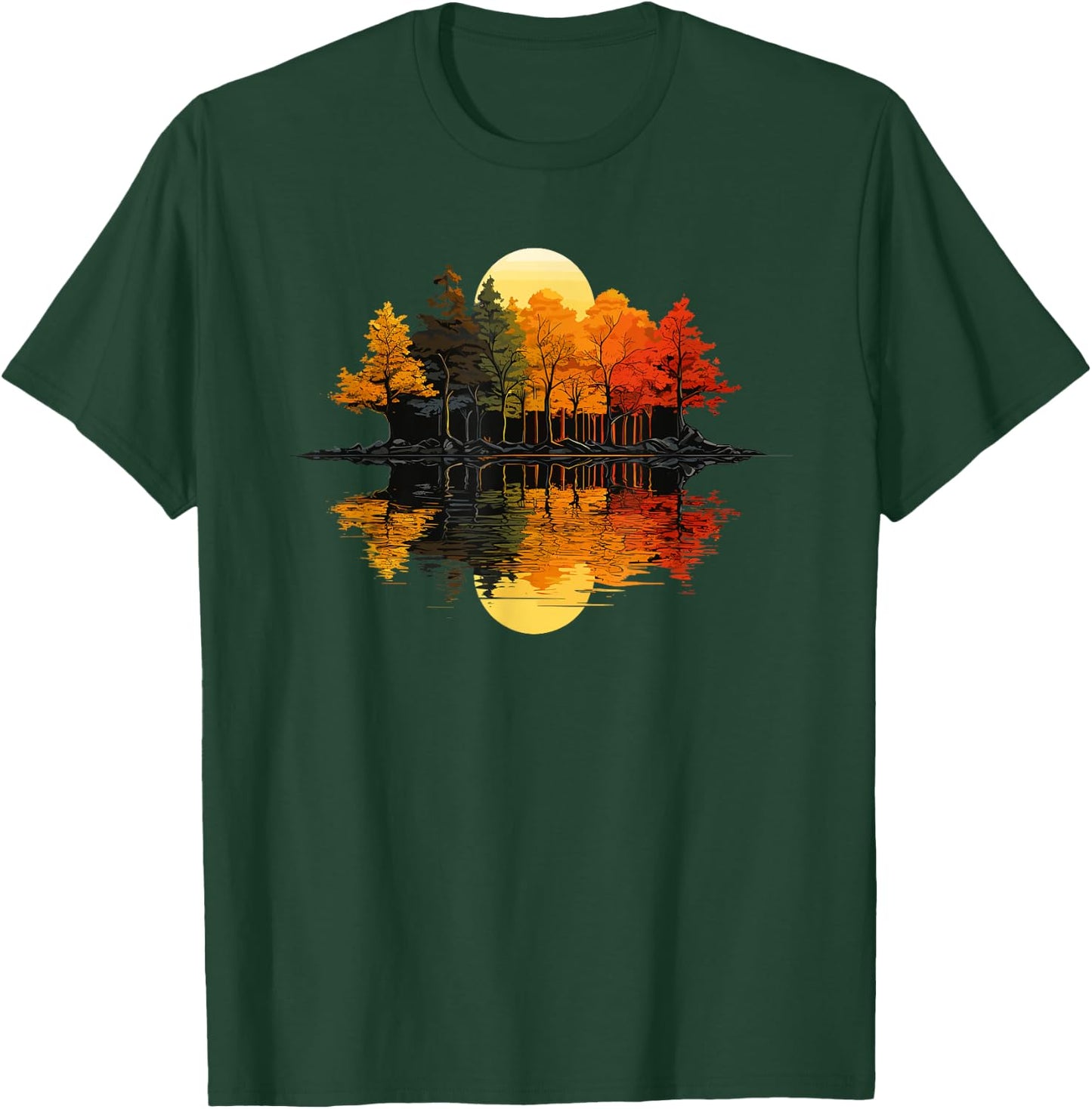 Nature Reflection Forest Trees Outdoor Wildlife T-Shirt - T-Shirt | Forest