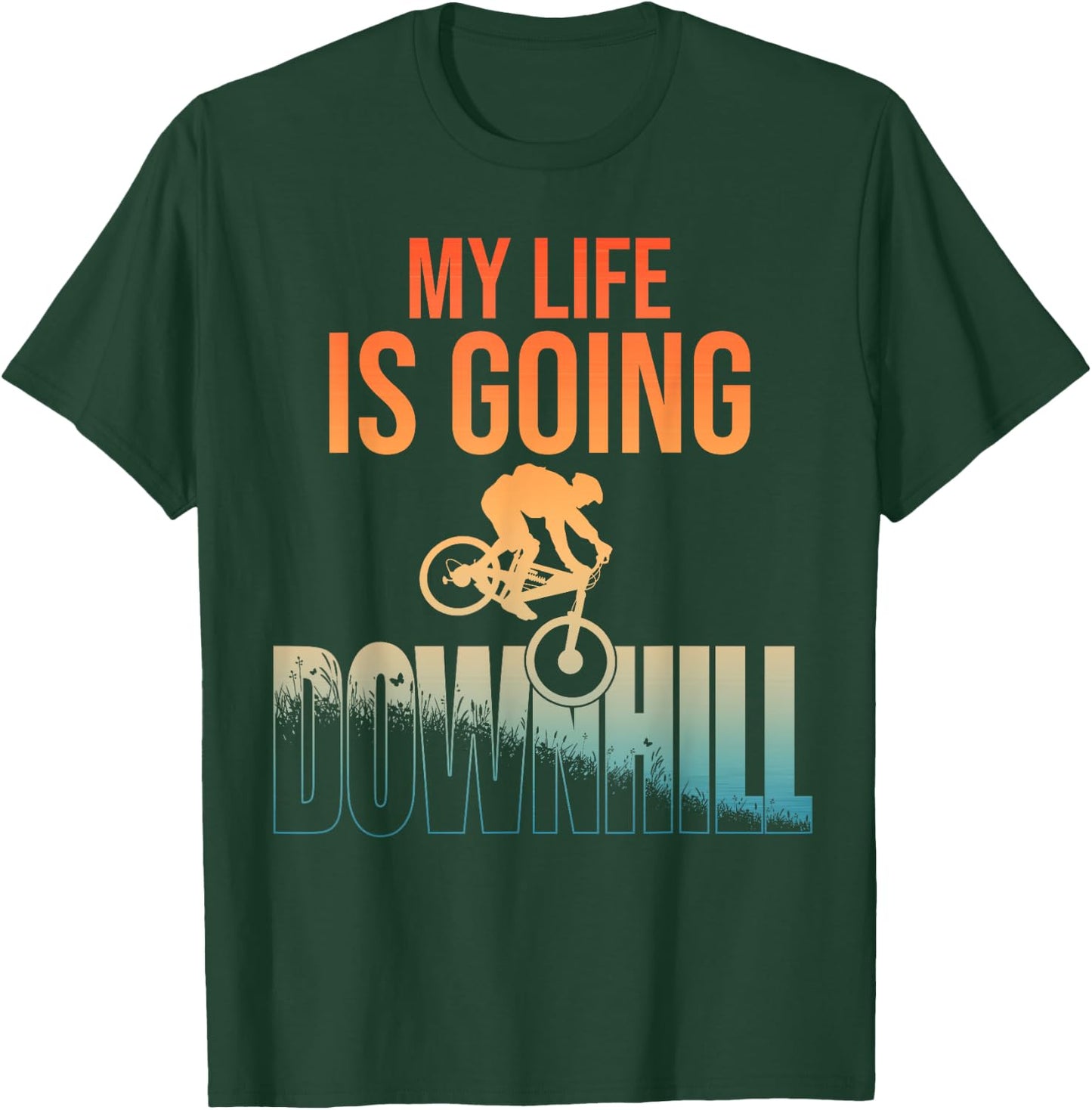 Cool Mountain Bike Art Boys Downhill Mountain Biking T-Shirt - T-Shirt | Forest