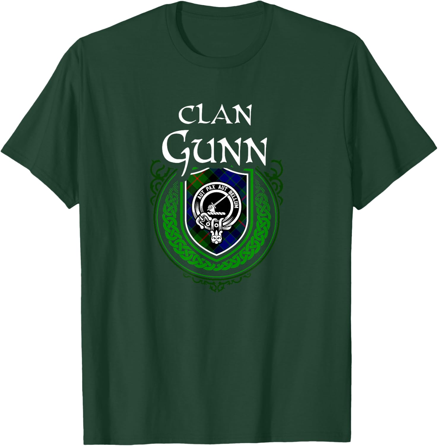 Clan Gunn Surname Scottish Clan Crest Tartan Badge T-Shirt - T-Shirt | Forest