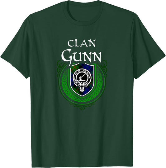 Clan Gunn Surname Scottish Clan Crest Tartan Badge T-Shirt - T-Shirt | Forest