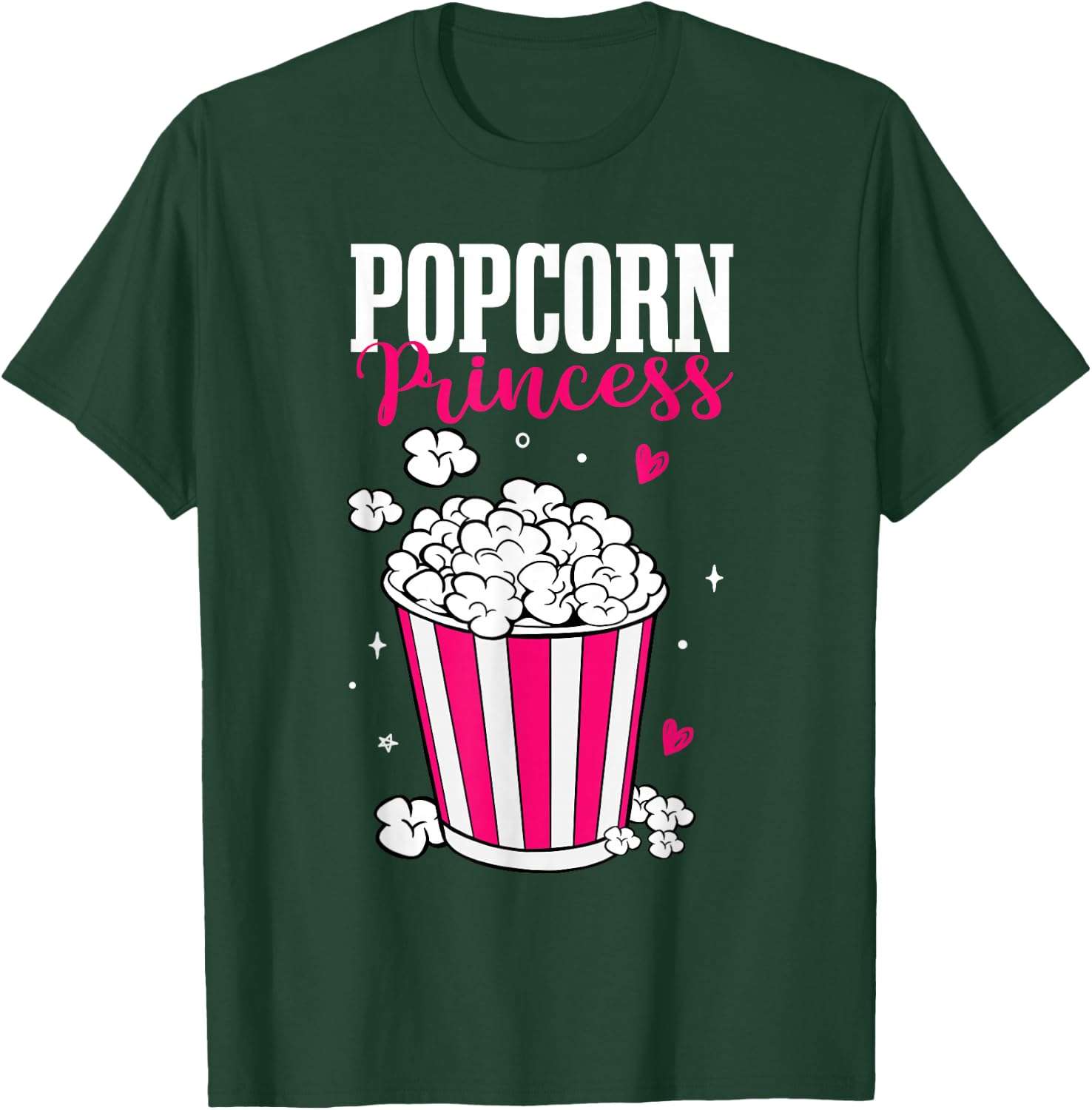 Popcorn Princess Women Cute Movie Night Cinema Snack T-Shirt - T-Shirt | Forest