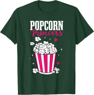 Popcorn Princess Women Cute Movie Night Cinema Snack T-Shirt - T-Shirt | Forest