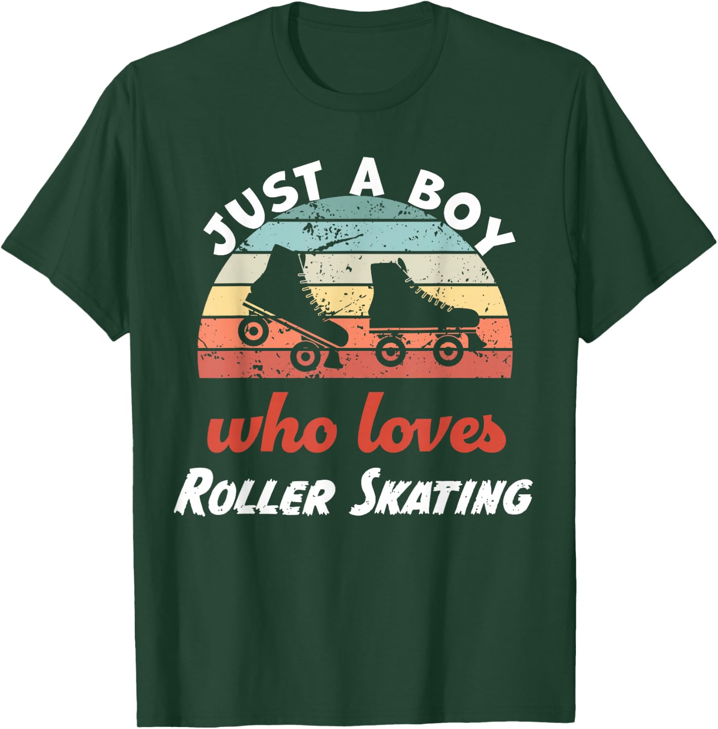 Just A Boy Who Loves Roller Skating Kids Roller Skating Boys T-Shirt - T-Shirt | Forest