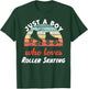 Just A Boy Who Loves Roller Skating Kids Roller Skating Boys T-Shirt - T-Shirt | Forest