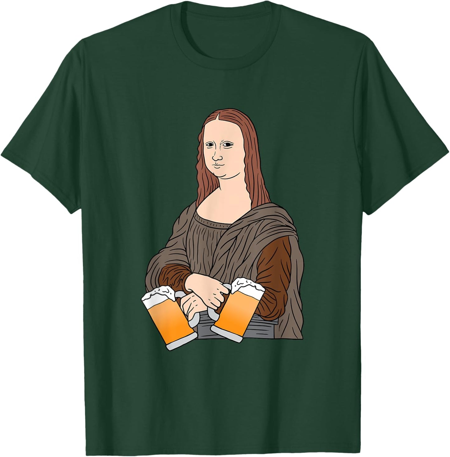 Mona Lisa by Leonardo Da Vinci Beer Party Alcohol Art T-Shirt - T-Shirt | Forest