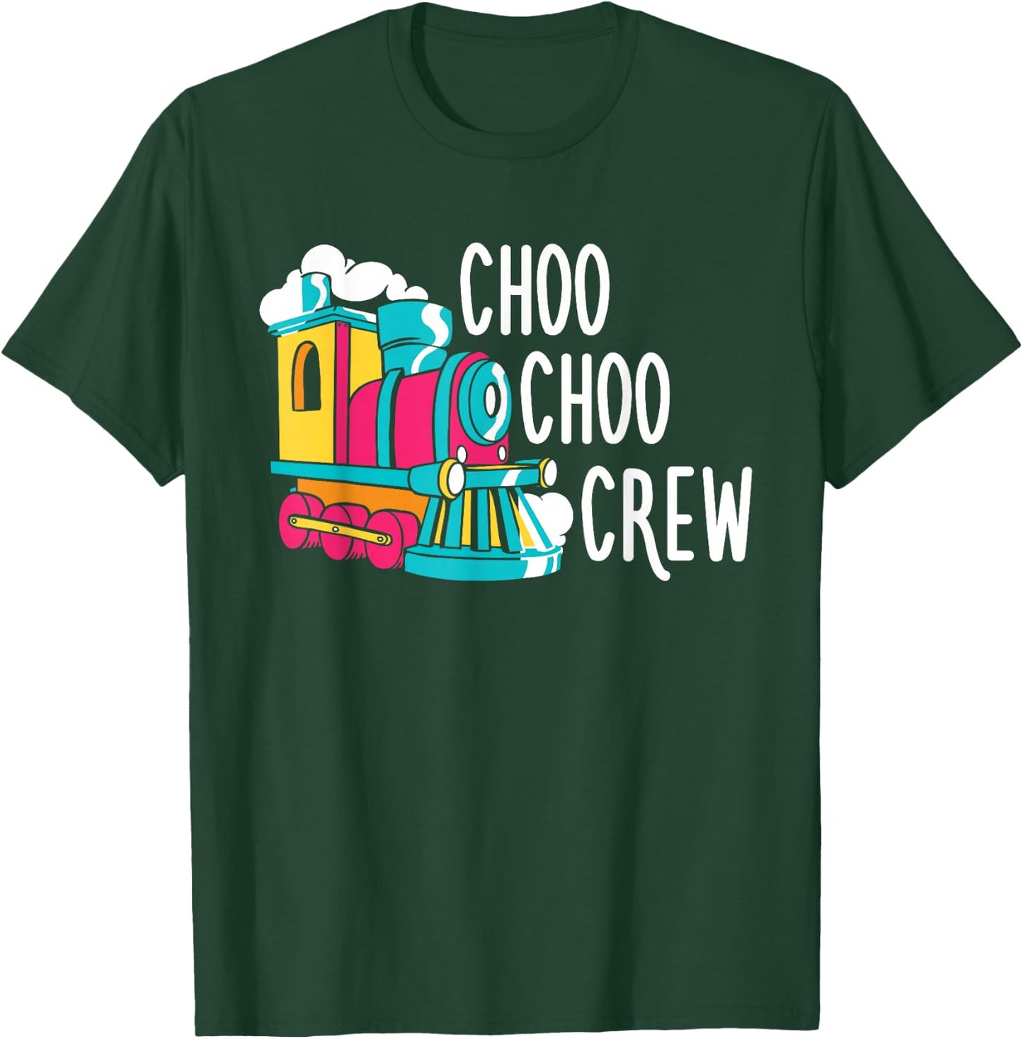 Choo Choo Crew Railway Train Birthday T-Shirt - T-Shirt | Forest