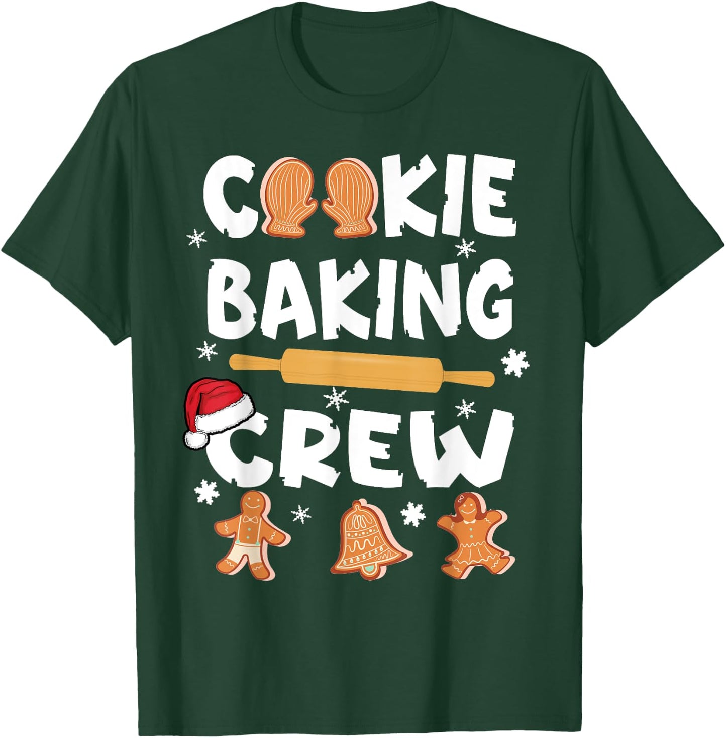 Cookie Baking Crew Funny Christmas 2022 Gingerbread Kids T-Shirt - T-Shirt | Forest