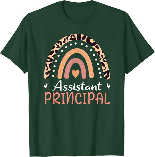 Assistant Principal Leopard Rainbow Appreciation Women Small T-Shirt - T-Shirt | Forest