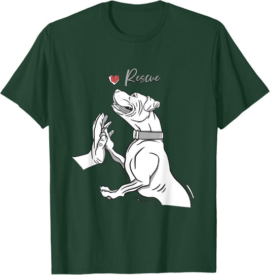 Rescue Pitbull Dogs Lover Animal Rescue T-Shirt - T-Shirt | Forest