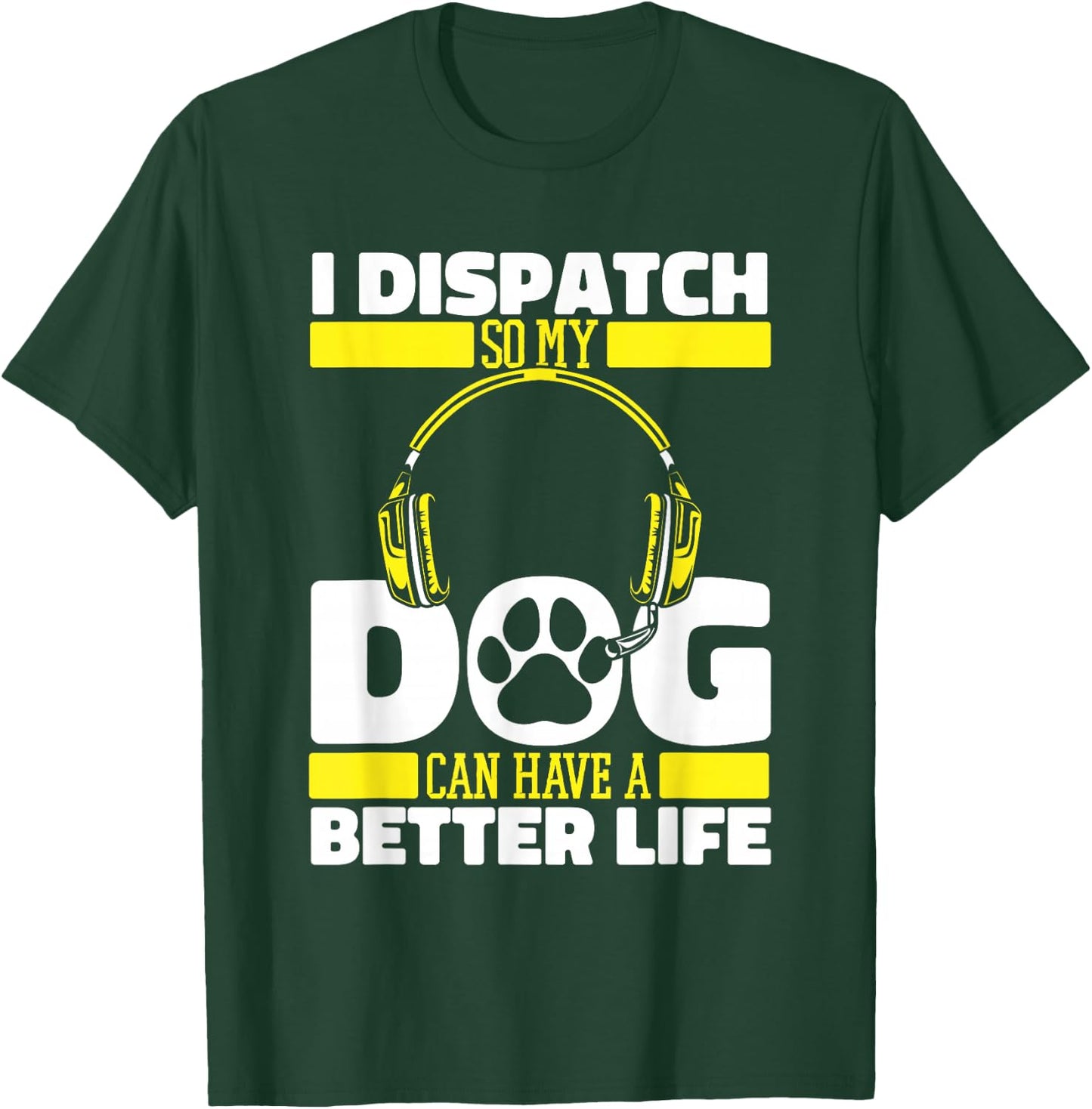 Police Dog - Gold Thin Yellow Line Emergency Dispatcher T-Shirt - T-Shirt | Forest