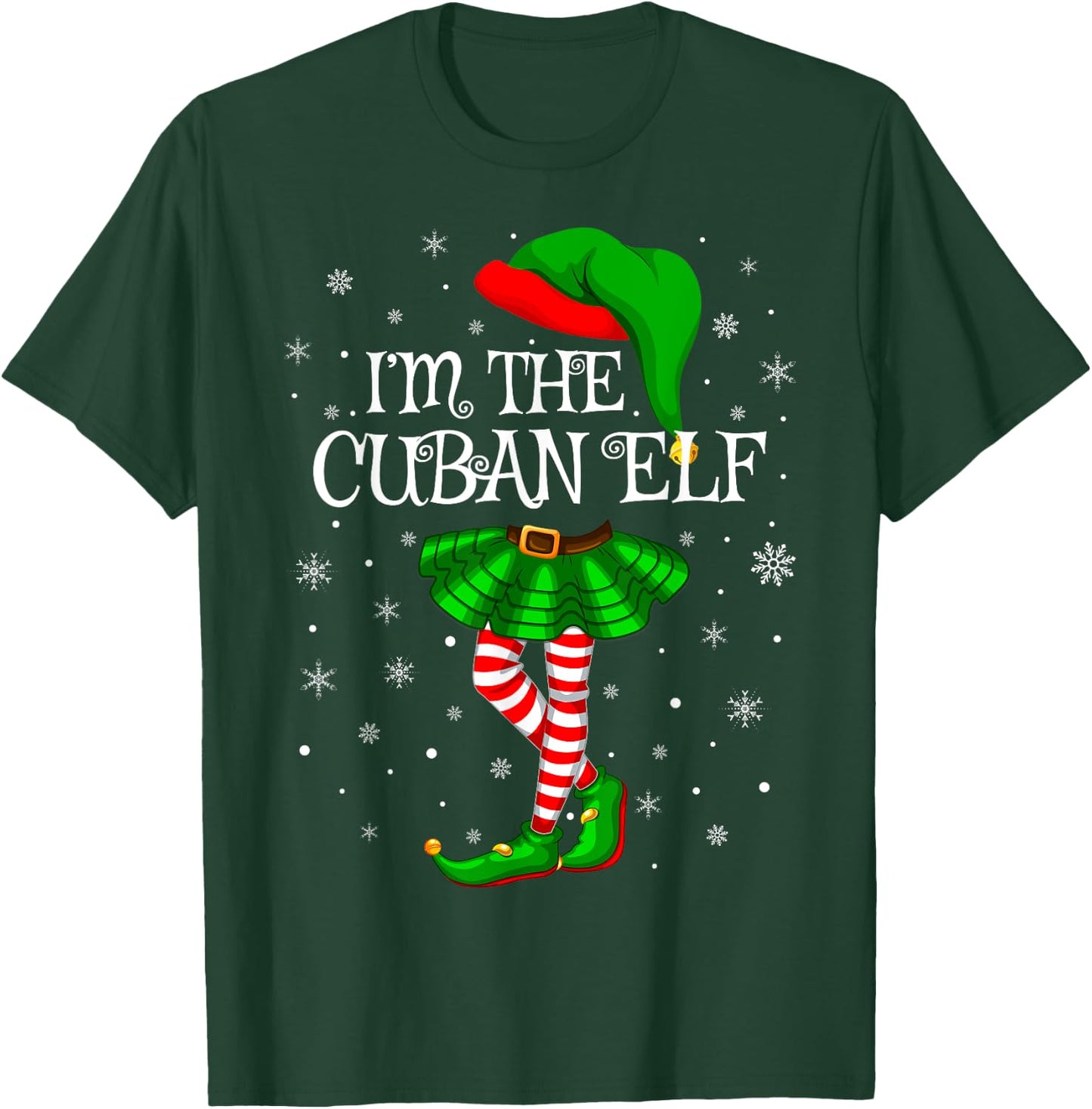 Matching Family Group I'm The Cuban Elf Christmas T-Shirt - T-Shirt | Forest