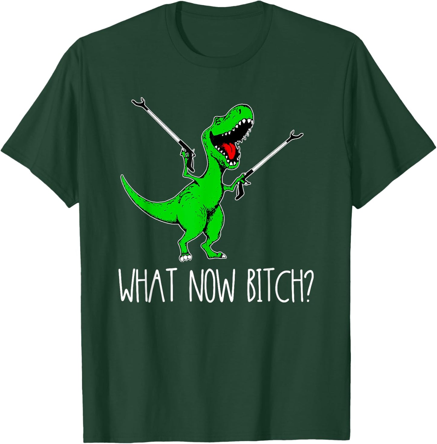 What Now Bitch Funny T Rex Dinosaur T-Shirt - T-Shirt | Forest
