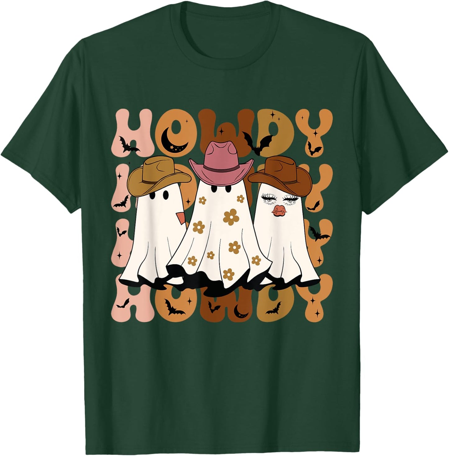 Howdy Ghost Halloween Rodeo Western Howdy Cowboy Cowgirl T-Shirt - T-Shirt | Forest