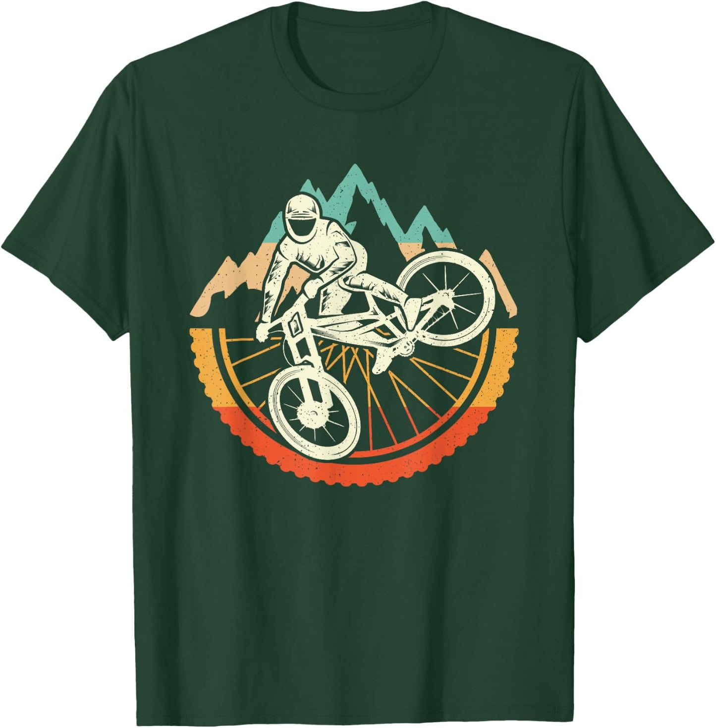 Mountain Bike Downhill Biker Vintage Men Boys MTB T-Shirt - T-Shirt | Forest