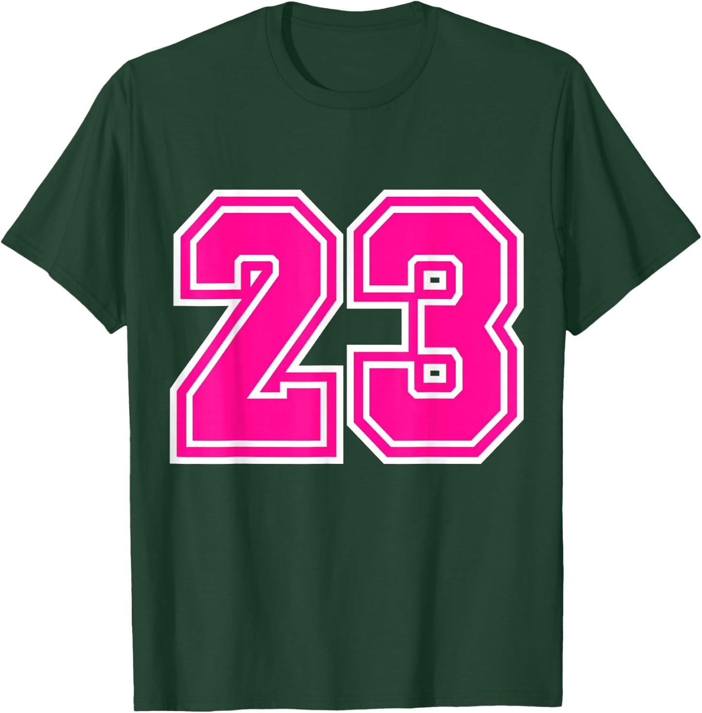 Number #23 Pink Sports Team T-Shirt - T-Shirt | Forest