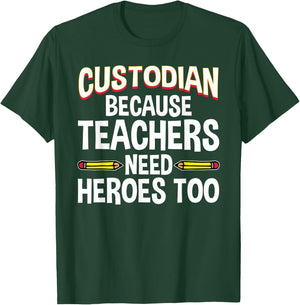 Funny School Custodian Design Women Janitor Quotes T-Shirt - T-Shirt | Forest
