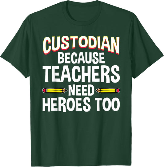 Funny School Custodian Design Women Janitor Quotes T-Shirt - T-Shirt | Forest