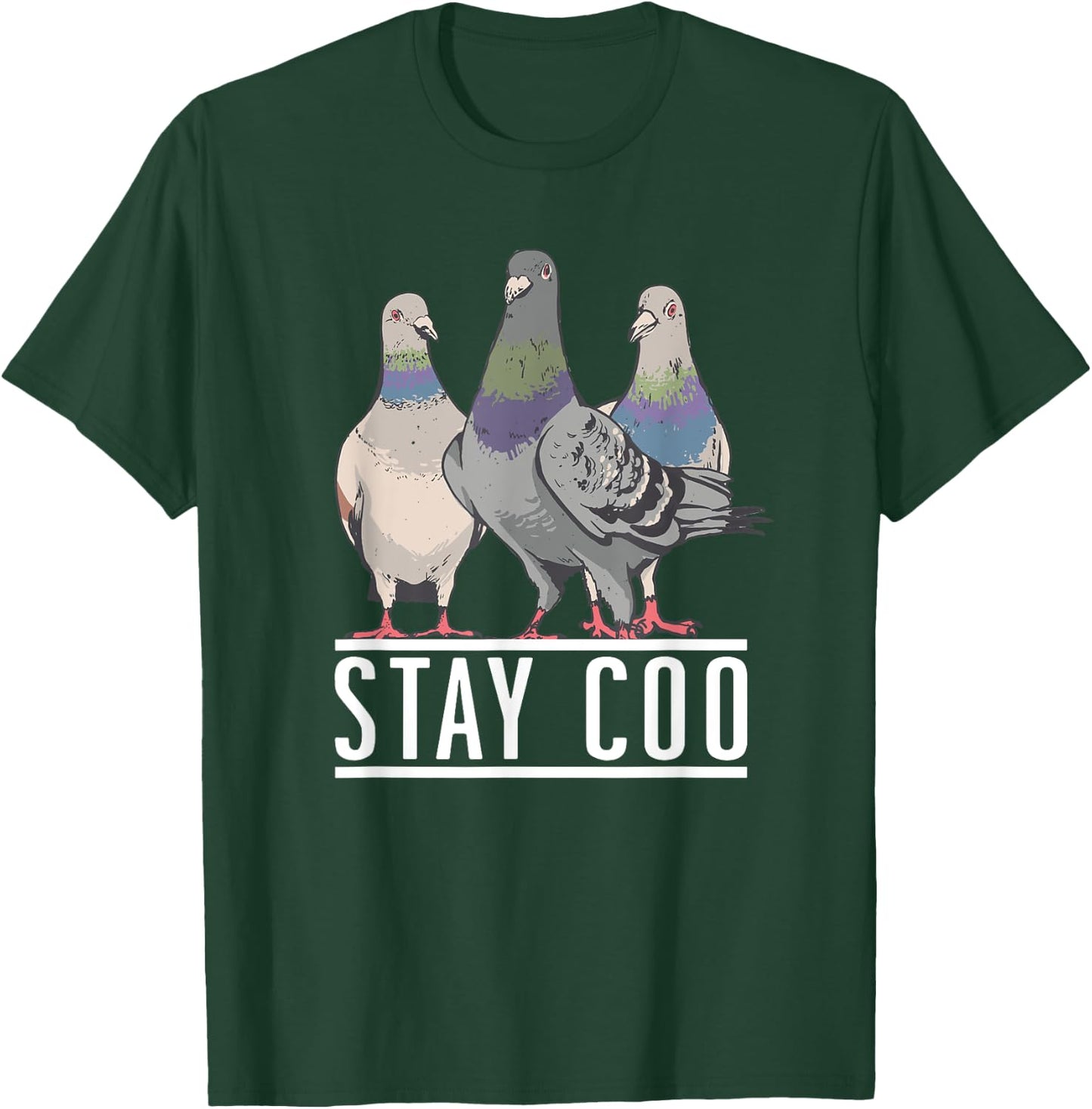Stay Coo - Pigeon Lover, Animal Lover, Birds Owner T-Shirt - T-Shirt | Forest