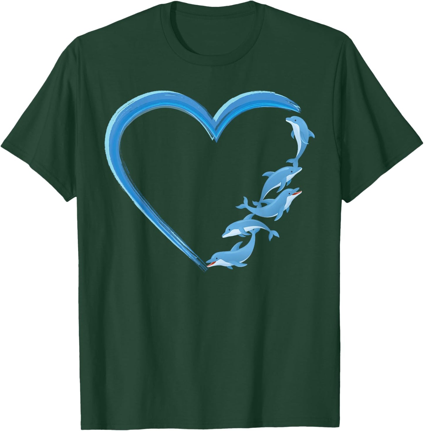 Dolphin Heart T-Shirt - T-Shirt | Forest