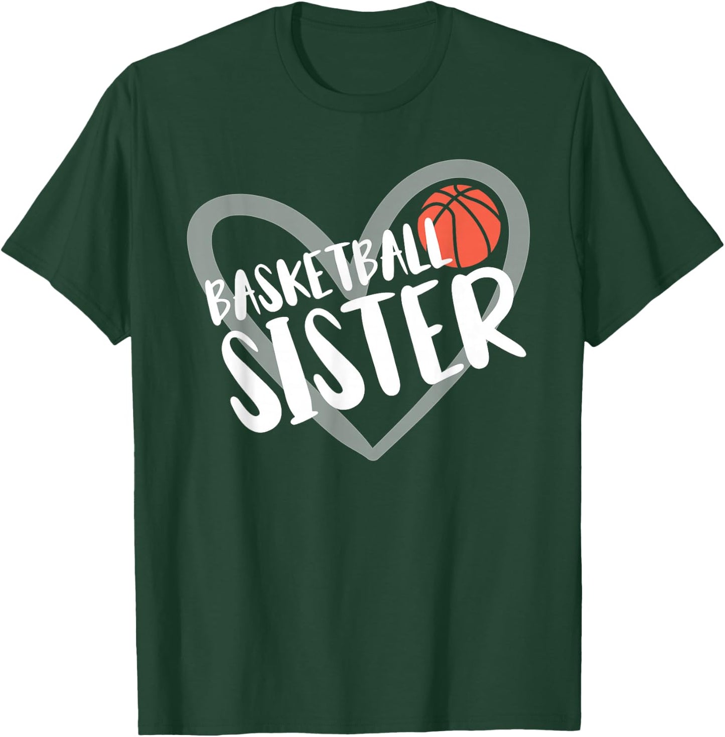Basketball Sister Heart T-Shirt - T-Shirt | Forest