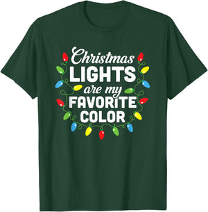 Christmas Lights Are My Favorite Color Christmas Tree T-Shirt - T-Shirt | Forest