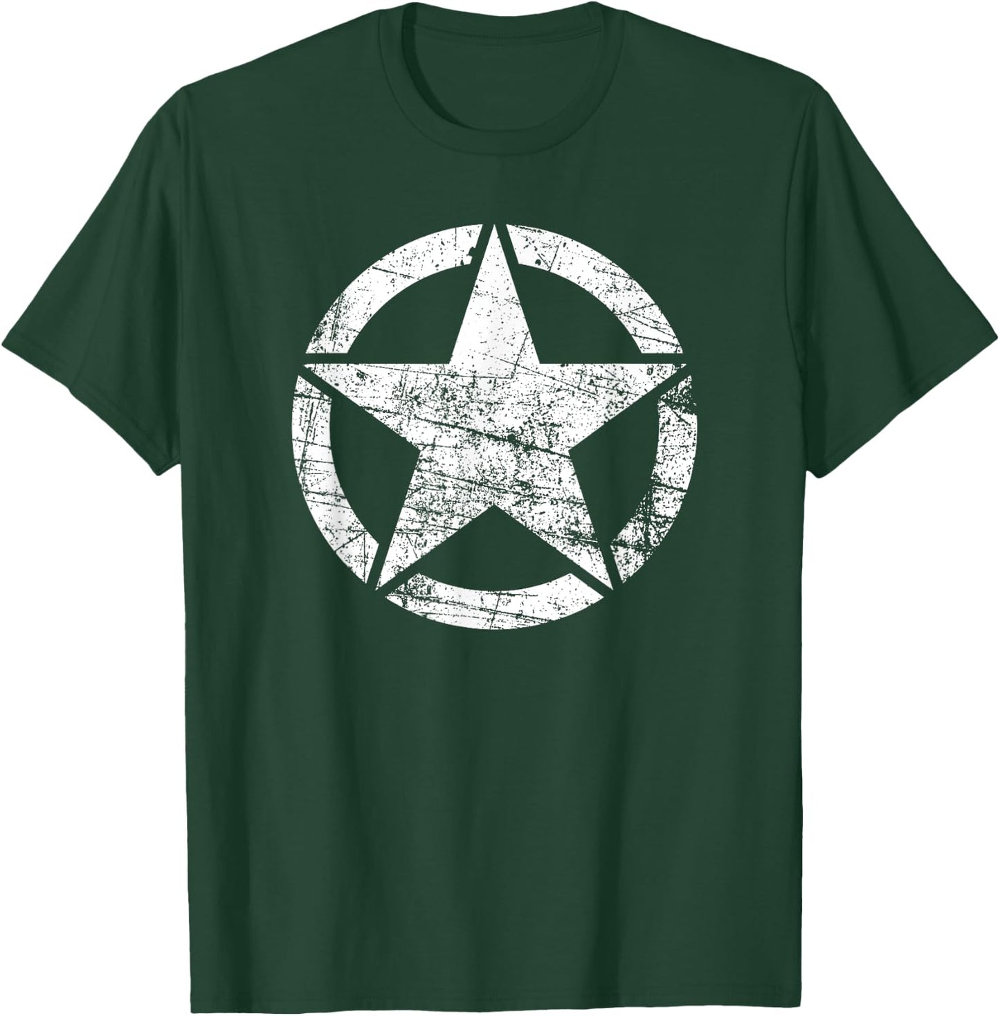 Vintage Army Star Classic Retro USA Military Distressed Logo T-Shirt - T-Shirt | Forest