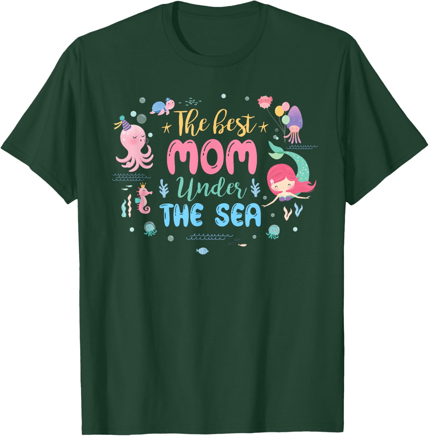 Mom of The Birthday Girl Shirt The Best Mom Under The Sea T-Shirt - T-Shirt | Forest