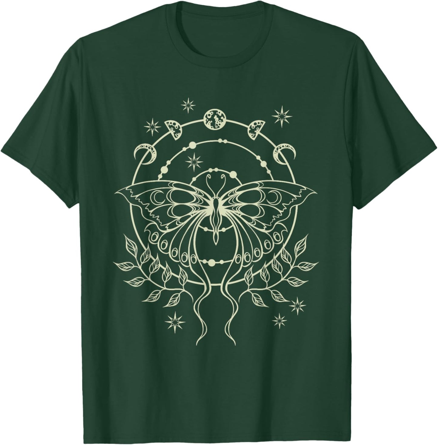Fairy Grunge Fairycore Alt Emo Moon Phases Goth Moth T-Shirt - T-Shirt | Forest