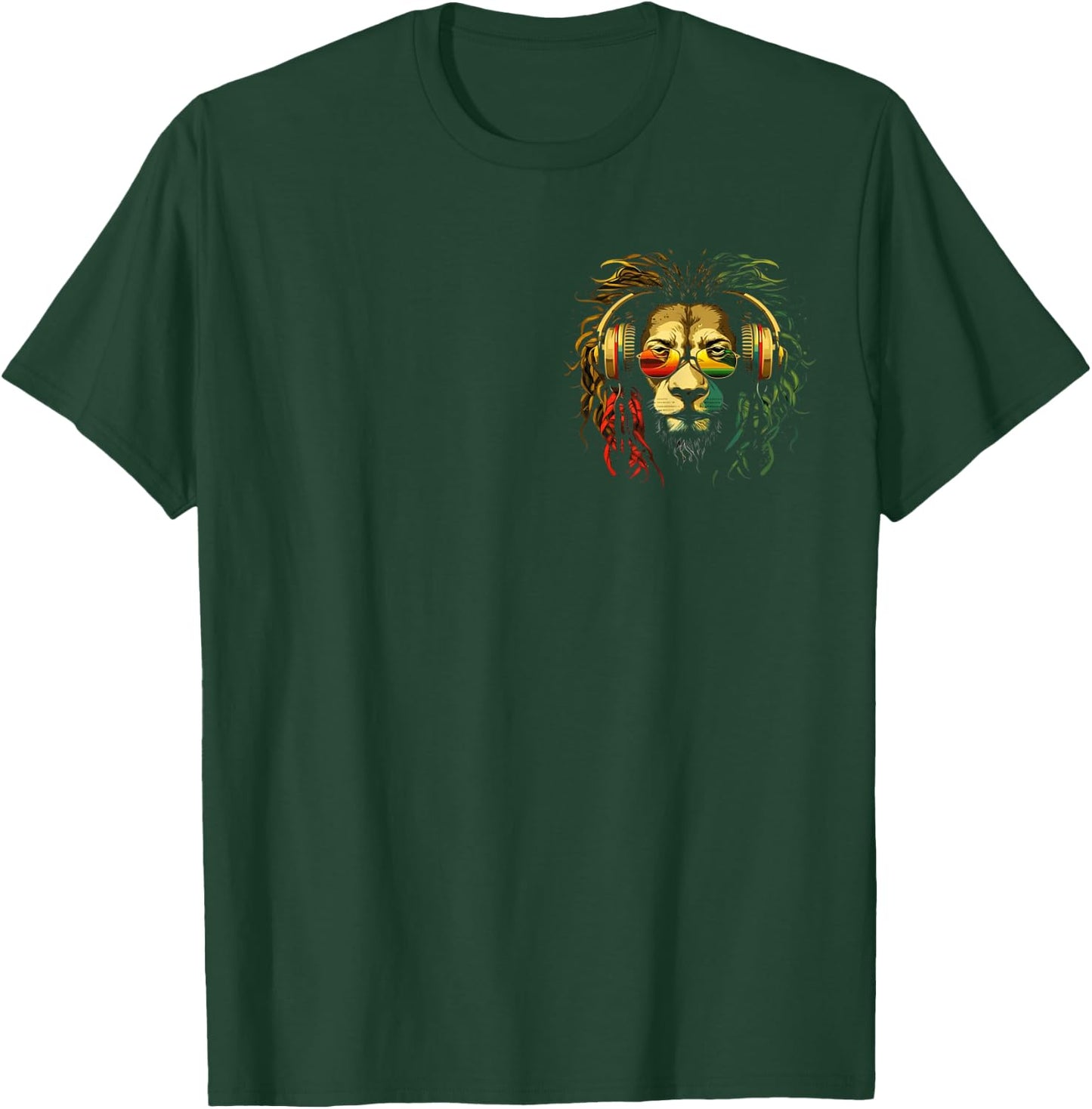 Rasta Reggae Music Lion Of Judah Hippie Jamaican Lion T-Shirt - T-Shirt | Forest