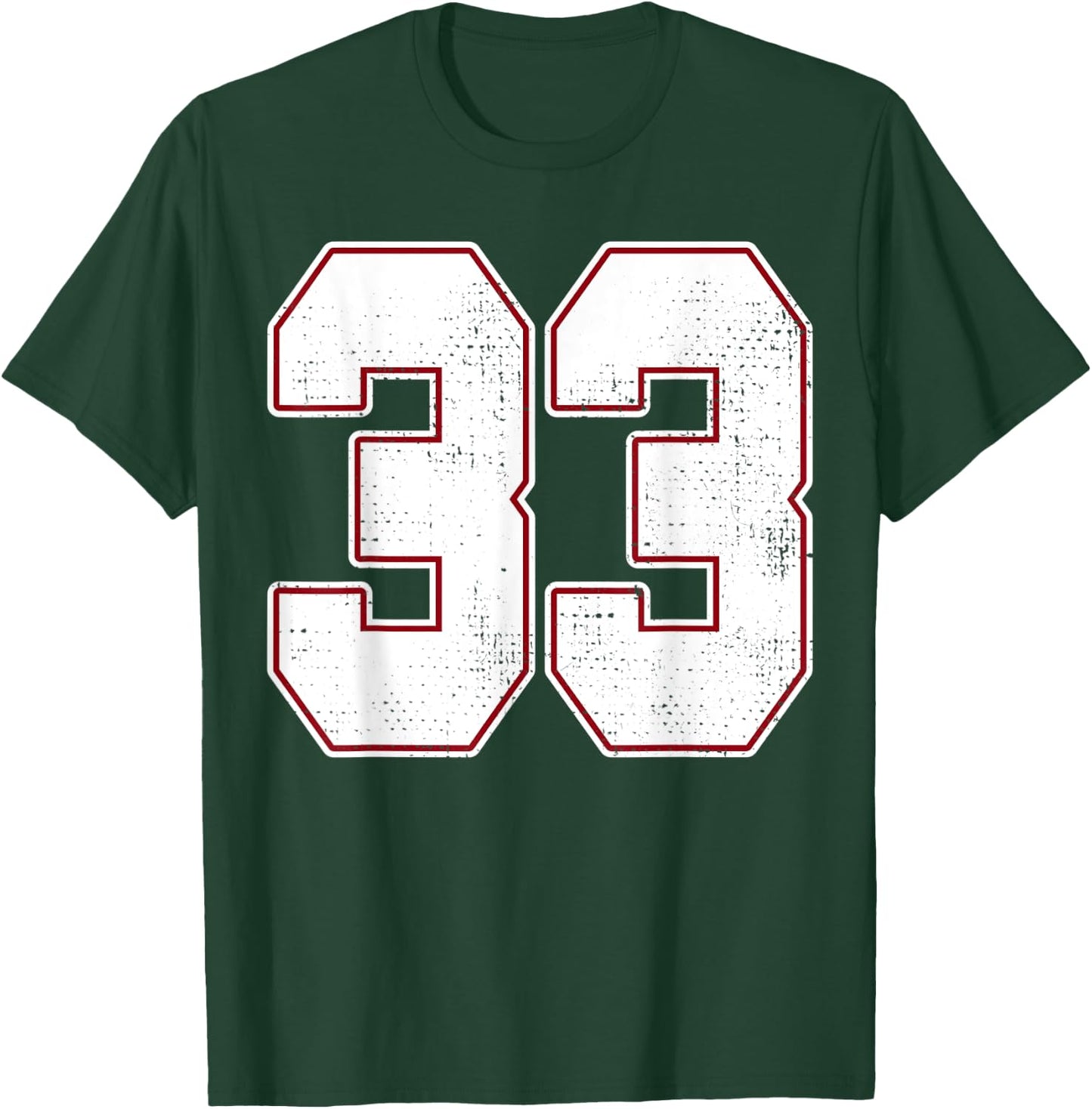 #33 Outline Number 33 Fan Varsity Sports Team Blue Jersey T-Shirt - T-Shirt | Forest