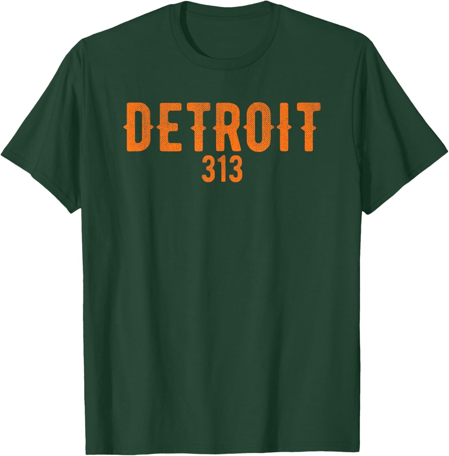 Design Detroit 313 Orange Text Apparel T-Shirt - T-Shirt | Forest