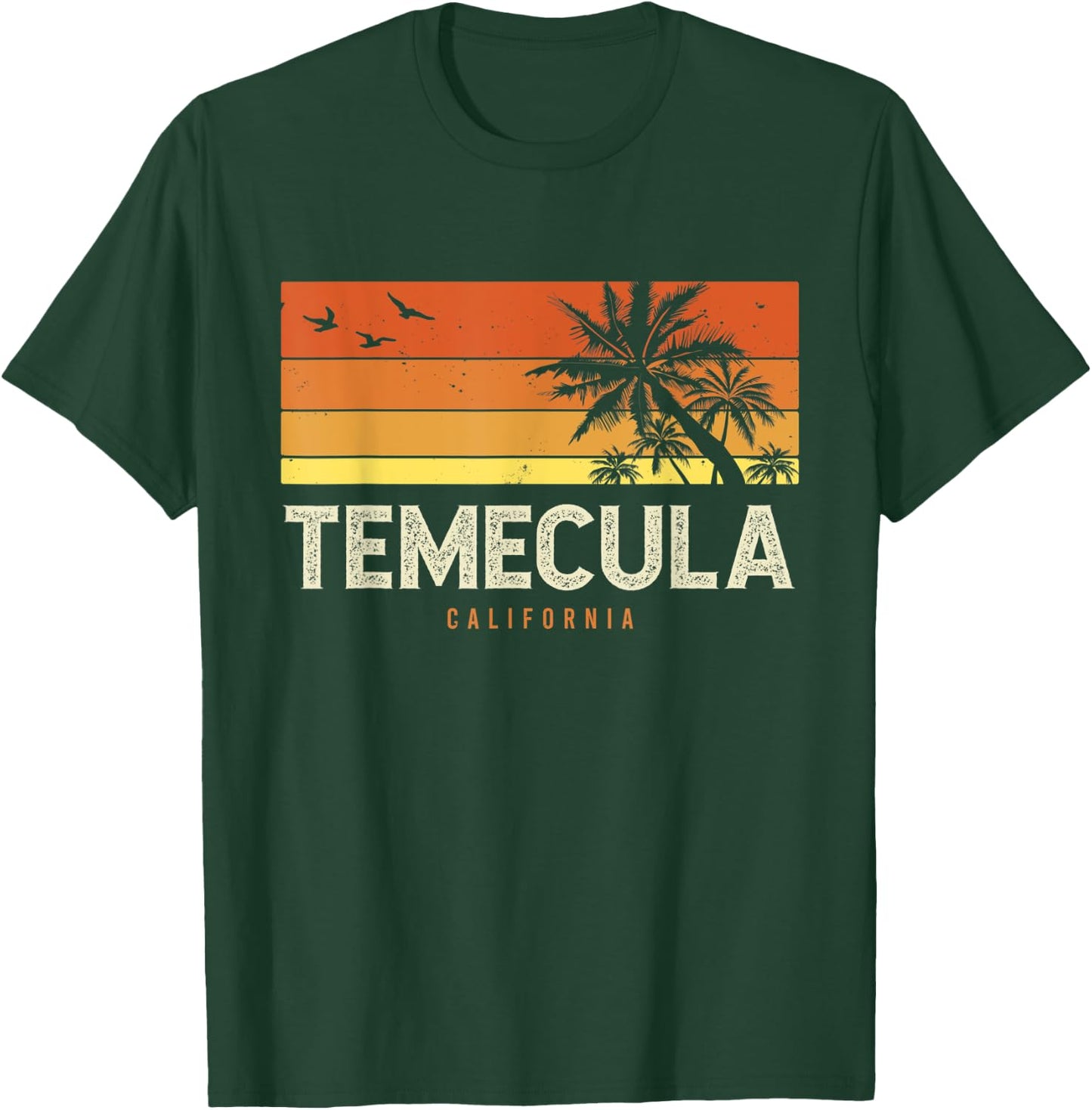 Retro Temecula California CA Vintage Palms Sunset T-Shirt - T-Shirt | Forest