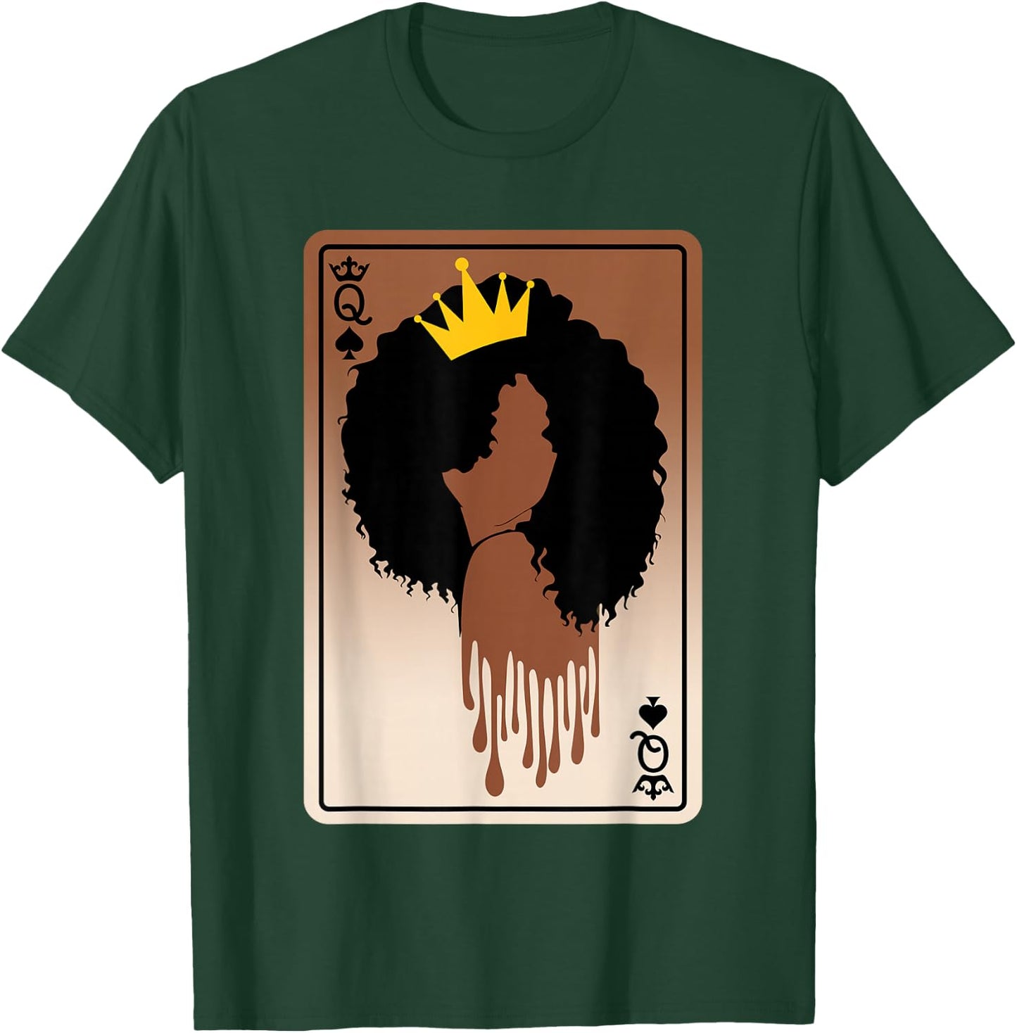 Spades Queen Card Afro American Black History Month Melanin T-Shirt - T-Shirt | Forest