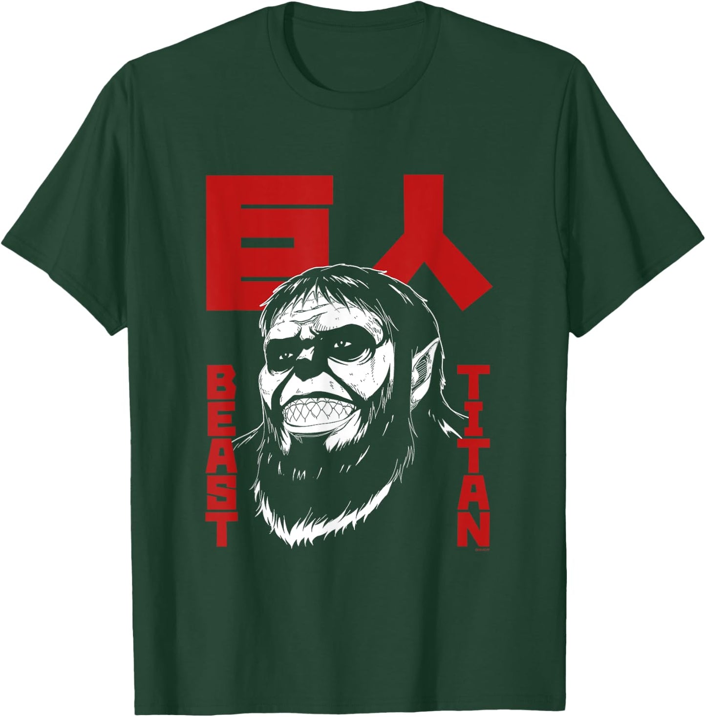 Attack on Titan Season 4 Beast Titan & Large Kanji Anime T-Shirt - T-Shirt | Forest