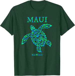 Maui Hawaii Sea Turtle Boys Girls Vacation Souvenir T-Shirt - T-Shirt | Forest