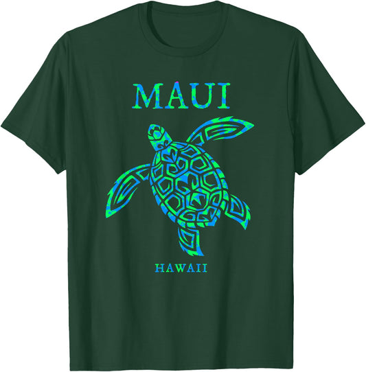 Maui Hawaii Sea Turtle Boys Girls Vacation Souvenir T-Shirt - T-Shirt | Forest
