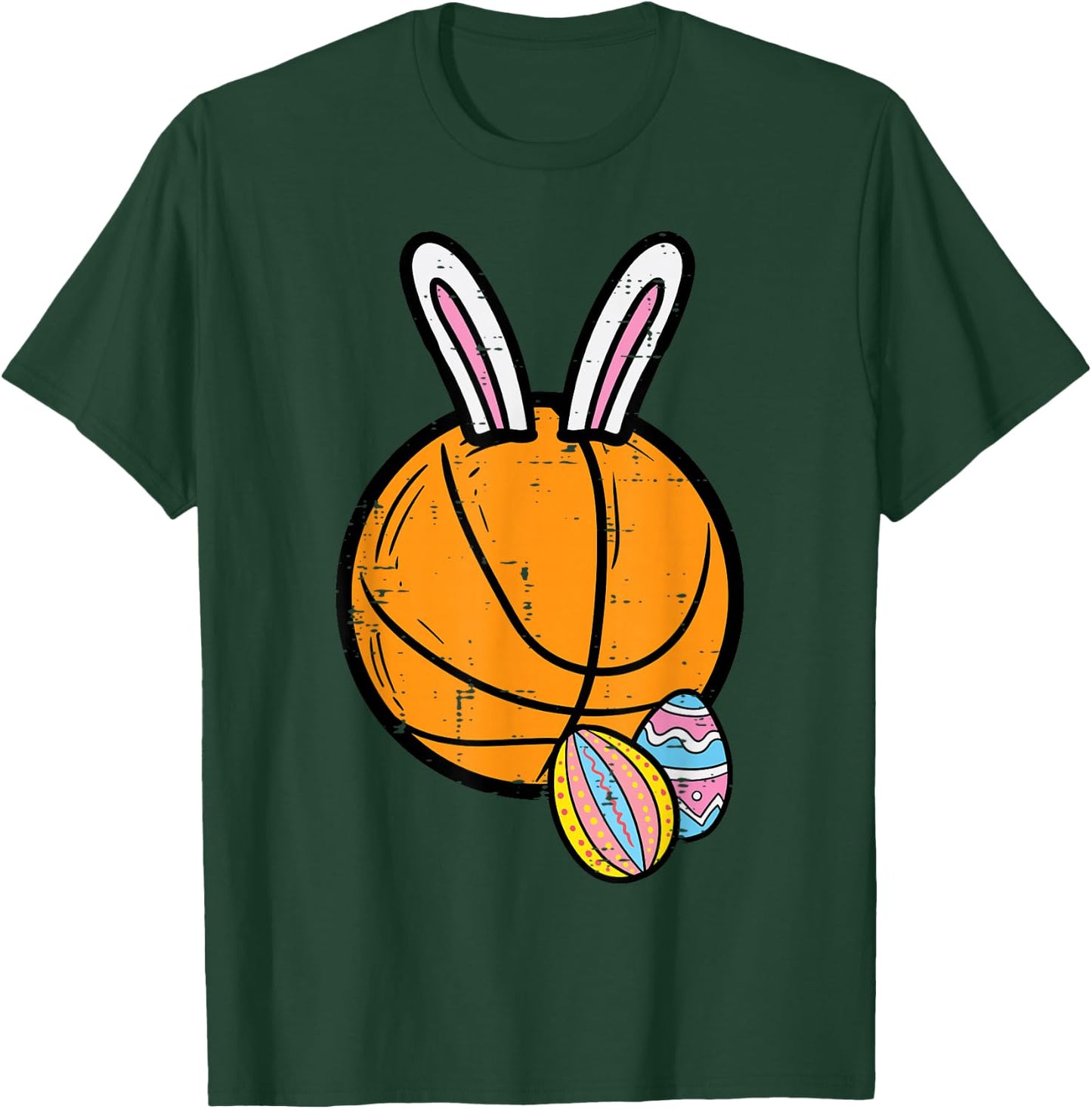 Easter Basketball Bunny Rabbit Sports Men Boys Kids Teens T-Shirt - T-Shirt | Forest