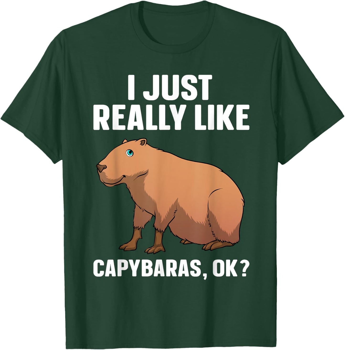 Cool Capybara Art Women Kids Rodent Animal Capybara T-Shirt - T-Shirt | Forest