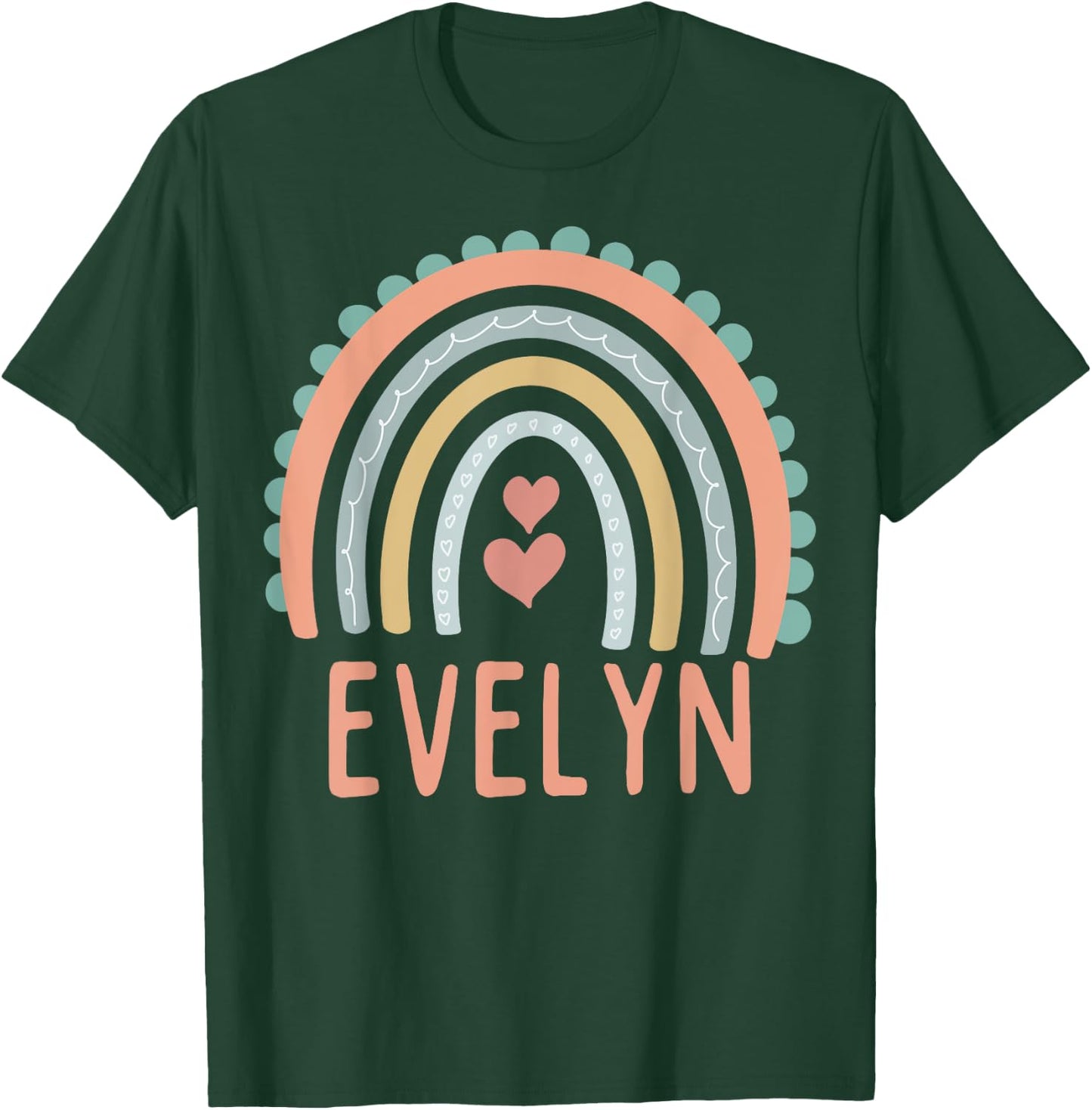 Hello My Name Is EVELYN Rainbow Name Custome Pre-K School T-Shirt - T-Shirt | Forest