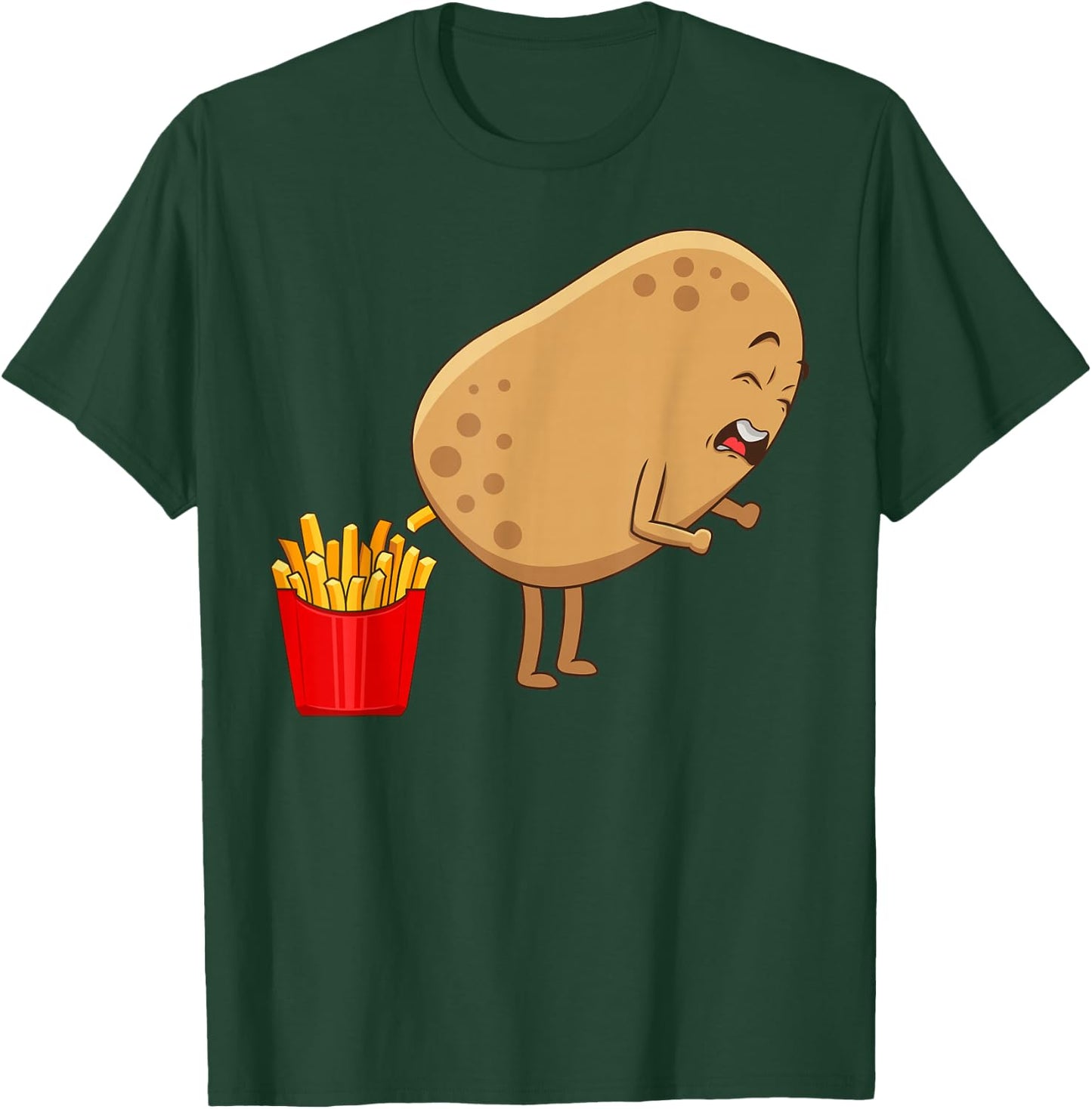 Funny French Fries Designs Women Potato Food Eaters T-Shirt - T-Shirt | Forest