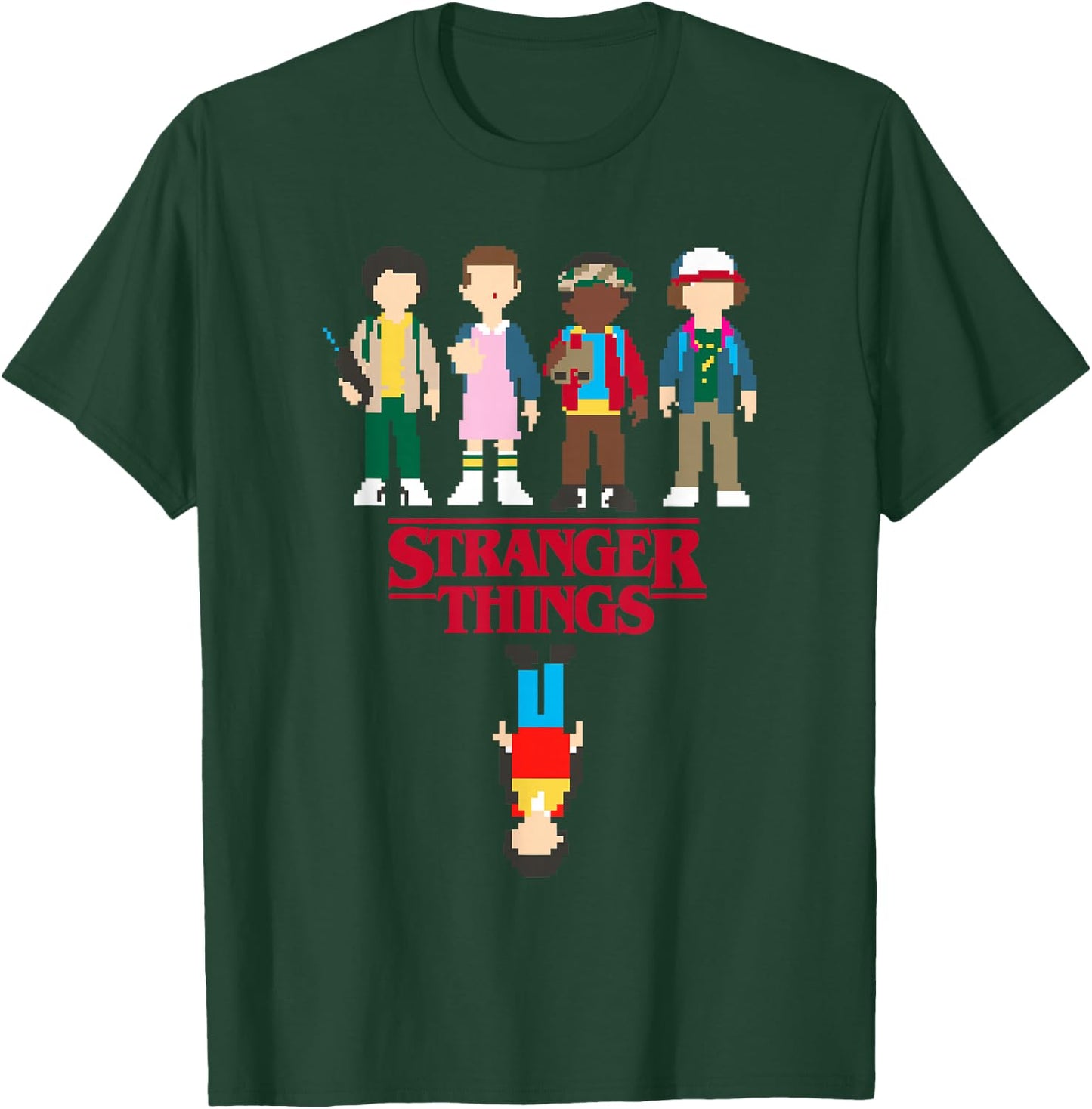 Stranger Things Retro 8-Bit Pixel The Party Upside Down Logo T-Shirt - T-Shirt | Forest