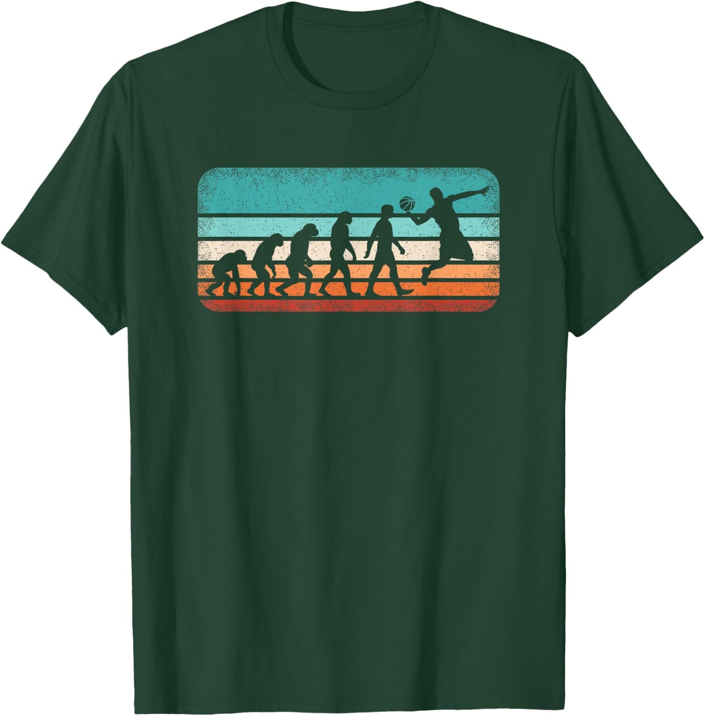 Funny Basketball Evolution Retro Basketball Player T-Shirt - T-Shirt | Forest