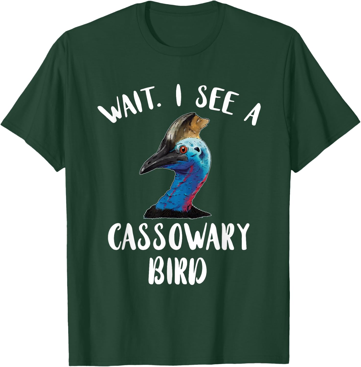 Amazing Cassowary Dino Bird Lover Wait I See A Cassowary Bird - Men's Black Short Sleeve Classic Fit Novelty Graphic Cassowary Bird Design - Small T-Shirt - T-Shirt | Forest