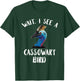 Amazing Cassowary Dino Bird Lover Wait I See A Cassowary Bird - Men's Black Short Sleeve Classic Fit Novelty Graphic Cassowary Bird Design - Small T-Shirt - T-Shirt | Forest