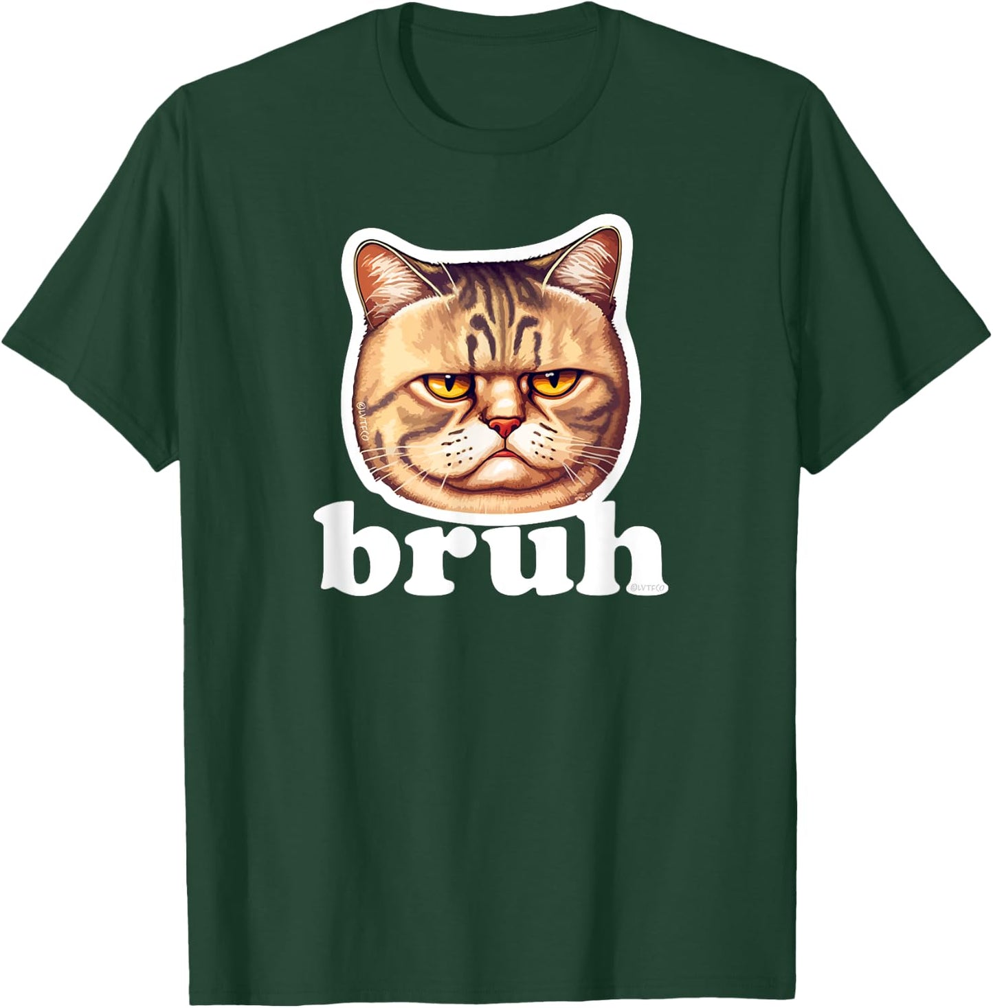Cute Cat says Bruh – Adorable Pet Cat Funny Humor Men Women Kids T-Shirt - T-Shirt | Forest