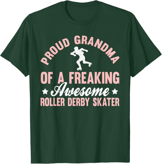 Roller Derby Skater Roller Skating Rollerskate Grandma T-Shirt - T-Shirt | Forest