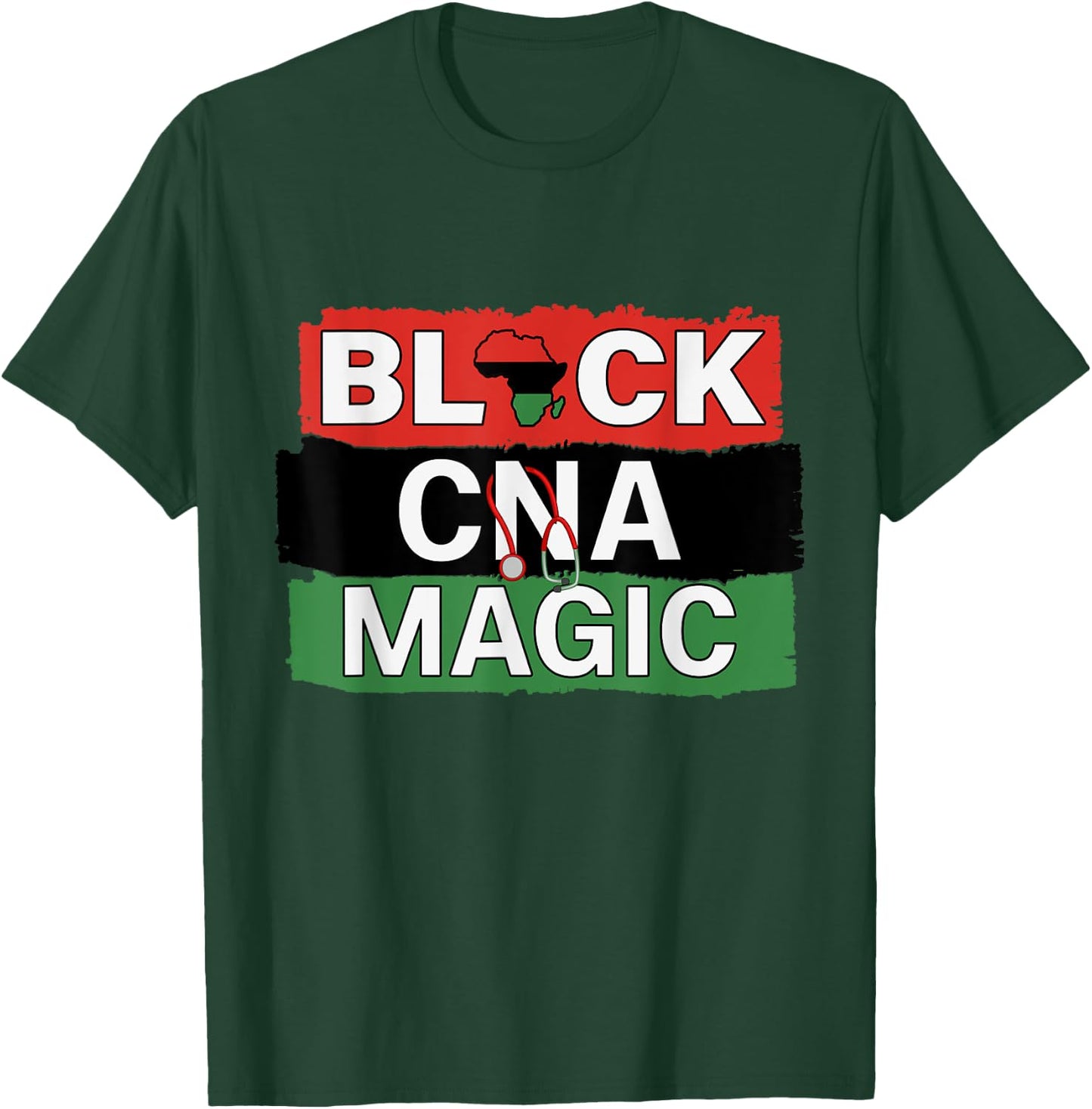 Black Nurse CNA Magic African American Nurses Melanin Pride T-Shirt - T-Shirt | Forest