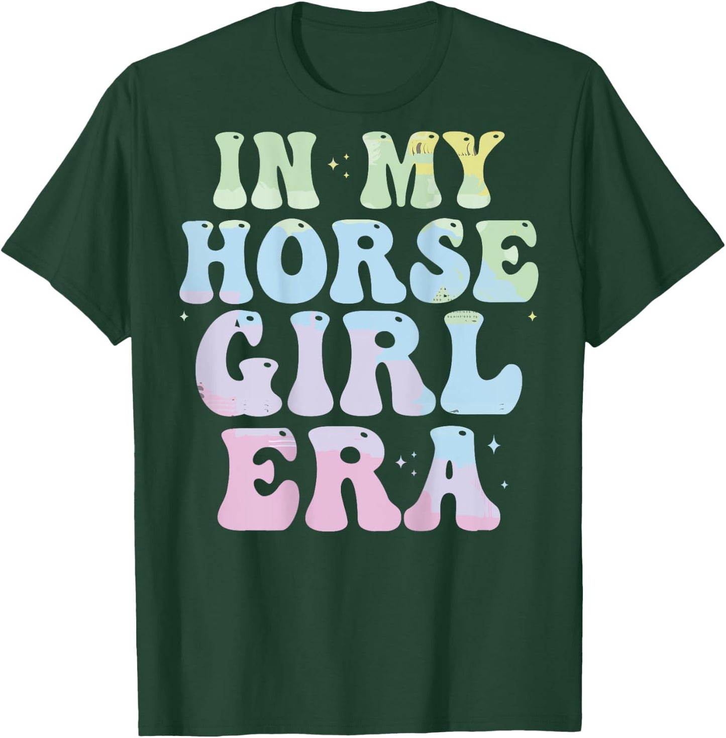 In my horse girl era Equestrian Horse Riding girls (on back) T-Shirt - T-Shirt | Forest