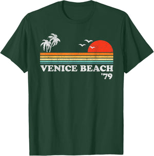 Vintage Venice Beach California Retro Sunset Surf 70's Gift Men Women Kids T-Shirt - T-Shirt | Forest
